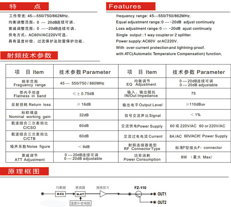 有線(xiàn)電視放大器